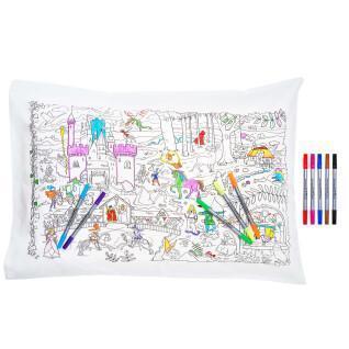 Poszewka do kolorowania i nauki dla dzieci - bajki i legendy Eat Sleep Doodle [Taille 75x50 cm]