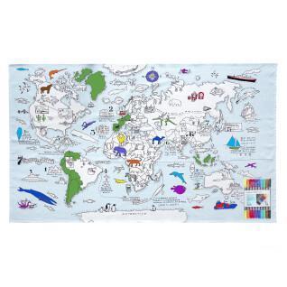 Obrus dziecięcy - mapa świata Eat Sleep Doodle